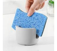 Luxspire Soporte de Esponja para Fregadero, Porta Estropajos de Tierra de Diatomeas Secado Rápido, Organizador de Esponja para Cocina, Talla S, Gris Claro