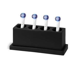 Luxspire Soporte para Cabezales de Cepillos de Dientes Eléctricos, 4 Ranuras Porta Cabezal Cepillo de Dientes Compatible con Oral B iO Philips Sonic, Portacepillos de Dientes de Resina, Negro Mate