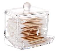 Luxspire Soporte para hisopos de algodσn Almacenamiento Q-Tip acrνlico con tapa Soporte para hisopos de bolas de algodσn transparente de 7 oz Caj
