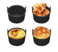 LuxStellar Moldes de silicona para magdalenas Airfryer, 4 unidades, accesorios de silicona para freidora de aire caliente, 8,5 x 8 cm, para magdalenas, aperitivos para cupcakes, mini quiches, comida