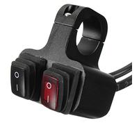 Luxtech 22MM Interruptores de Faros Doble CNC Interruptores de Botón Para Motocicleta Impermeable Interruptor Para Manillar de Faro ATV Scooters, ON / OFF 12V 16A Antiniebla Interruptor de Faros a