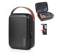 Luxtude Organizador de baterías con probador, almacenamiento de baterías duras con capacidad para 61 unidades, organizador de baterías portátiles, organizador de cajones y papá (negro)