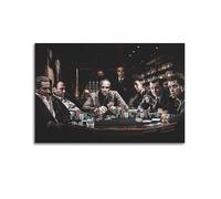 LUXUHEY Póster de la película The Godfather: mafiosos jugando al póker, lienzo para sala y dormitorio, decoración moderna de pared, regalo, 60 x 90 cm