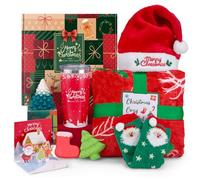 LUXULISH Cesta de regalo de Navidad para mujeres, juego de regalo de spa de cuidado personal de Navidad para ella, mamá, esposa, novia, hermana, compañera de trabajo, jefe, profesora, enfermera, caja