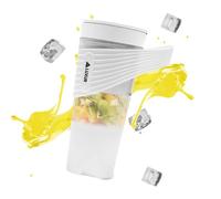 LUXUR® Batidora Portátil para Batidos y Smoothie, Licuadoras para Zumos y Batidos 460 ml Recargable, Batidora de Vaso Portátil con 6 cuchillas, Licuadora Portátil Viaje, Gimnasio, Oficina (Blanco)