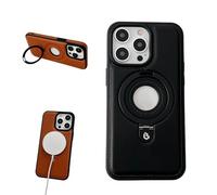 Luxurious Leather Invisible Stand for iPhone Case, Luxurious Leather Magnetic for iPhone Case with Invisible Stand, Zentric Phone Case for iPhone 15/14/13/12/11 Promax (for iPhone 14Pro,Black)