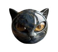 Luxury Black Cat Stone Sculpture | Black Obsidian Tiny Cat Statue,Hand-Carved Crystals and Healing Stones Carved, Pussy Figurine Decoration Gemstones Statue For Pussy Lovers