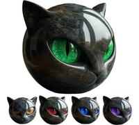 Luxury Black Cat Stone Sculpture - Cat Statue - Elegant Home DéCor & Gift-Ready Art Piece, Hand-Carved Crystal & Healing Stone, Cute Gemstone Decoration Gift For Cat Lovers (Green)