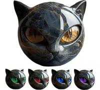 Luxury Black Cat Stone Sculpture - Cat Statue - Elegant Home DéCor & Gift-Ready Art Piece, Hand-Carved Crystal & Healing Stone, Cute Gemstone Decoration Gift For Cat Lovers (Yellow)