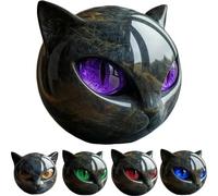 Luxury Black Cat Stone Sculpture - Cat Statue - Elegant Home DéCor & Gift-Ready Art Piece, Hand-Carved Crystal & Healing Stone, Cute Gemstone Decoration Gift For Cat Lovers (Purple)