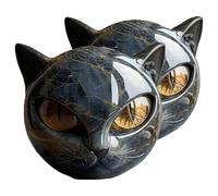 Luxury Black Cat Stone Sculpture, Elegant Home Décor & Gift-Ready Art Piece, Hand-Carved Crystals, Cute Decoration Gemstones for Kitten Lovers Men Women (2Pcs)