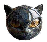Luxury Black Cat Stone Sculpture, Elegant Home Décor & Gift-Ready Art Piece, Hand-Carved Crystals, Cute Decoration Gemstones for Kitten Lovers Men Women (1Pcs)
