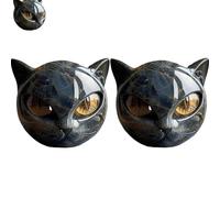 Luxury Black Cat Stone Sculpture,Elegant Home Décor & Gift-Ready Art Piece,Hand Carved Kitten Figure Gemstone Ornament, for Cats Lover Gift (1PCS)