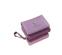 Luxury Brand - Cartera pequeña para mujer, tarjetero, billetera corta con monedero para mujer, piel sintética, mini bolso de mano, Purple, Talla única