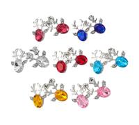 Luxury Christmas Reindeer Set 14pcs Women's Crystal Gemstone Antler Earrings White Yellow Red Women