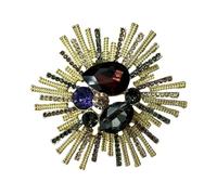Luxury Crystal Rhinestones Brooch Baroques Inspired Jewelry For Women Elegant Vintage Styles Multi Purpose Accessory Vintage Rhinestones Alloy Brooch