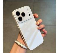 Luxury Crystal Texture Solid Color Phone Case, Silky Skin Feel Shockproof Case for iPhone 17 Pro MAX, Magnetic Full-Coverage Crystal Lens Protective Cases (White,14)
