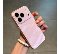 Luxury Crystal Texture Solid Color Phone Case, Silky Skin Feel Shockproof Case for iPhone 17 Pro MAX, Magnetic Full-Coverage Crystal Lens Protective Cases (Light Pink,17PROMAX)