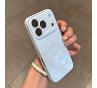 Luxury Crystal Texture Solid Color Phone Case, Silky Skin Feel Shockproof Case for iPhone 17 Pro MAX, Magnetic Full-Coverage Crystal Lens Protective Cases (Blue,13PRO)