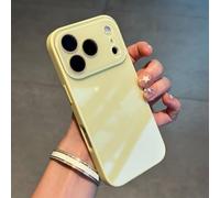 Luxury Crystal Texture Solid Color Phone Case, Silky Skin Feel Shockproof Case for iPhone 17 Pro MAX, Magnetic Full-Coverage Crystal Lens Protective Cases (Yellow,16PROMAX)