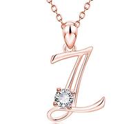 Luxury Crystal Zircon Alphabet Collar Collar Carta Inicial Collares de Cadena de Rosas para Mujeres Joyas