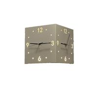 Luxury Double-Sided Corner Wall Clock, Double Sided Corne Wall Clock, Square Digital, with LED Light, with Numeral Scale, Silent timekeeping, for Living Room, Bedroom, Home Decorative.(White)