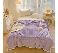 Luxury Faux Rabbit Fur Blanket, Warm Thick Soft Flannel Bed Couch Sofa Plush Blanket, Double-Sided Cozy Breathable Thermal Air Conditioning Blankets for All Seasons