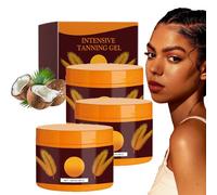 Luxury Intensive Tanning Gel, Brown Tanning Cream, Intense Tanning Gel para Exteriores, Carrot Intensive Tanning Gel, Dark Brown Tanning Gel for Sunbeds & Outdoor Sun - 150 g (3 unidades)
