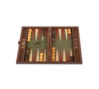 Luxury Manopoulos - Juego de backgammon de corcho verde natural, cuadros de madera de olivo, juego premium hecho a mano en Grecia por expertos (30 x 17 cm cerrado), adultos mayores de 14 años