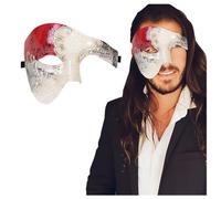 Luxury Mask Máscara de lujo para hombre, fantasma de la ópera, diseño vintage, media máscara - Rojo - talla única