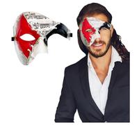 Luxury Mask Máscara de lujo para hombre, fantasma de la ópera, diseño vintage, media máscara - Rojo - talla única