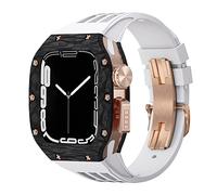 Luxury Modification Kit For Apple Watch 8 7 45MM Band&Case,For iWatch Series 6 SE 5 4 44MM carbon fiber Case Rubber Strap Mod Kit Watchbands