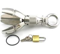 Luxury Plug Bloqueable Acero Inoxidable Butt Plug Big Butt Plug Cinturón de Castidad Esclavo Vagina Anal Juguete Mujeres Hombres Juguete Sexual Enchufe de Expansión Giratorio