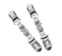 Luxury Rhinestones Brooch for Women 2pcs Decorative Cardigan Chain Chic Elegant Shirt Clip