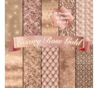 Luxury Rose Gold Scrapbook Paper Craft Pad: 10 Elegant Designs, 20 Double-Side Sheets Printed on 8.5"x8.5" Size Paper With Premium Color. Perfect for ... Collage, Cardstock, Wrapping Paper Etc