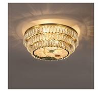 Luxury Round Painted Ceiling Lamp LED Gold Creative Bedroom Dining Room Study Indoor Ornamental Light Crystal Chandelier (Color : 13Lights-A)