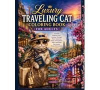 Luxury Traveling Cat Coloring Book for Adults: A Stylish Explorer Cat's Journey Through Paris, Santorini, Dubai, Switzerland, Tokyo and Other Spectacular Dream Destinations