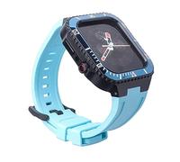 Luxury W Band ification Kit，For Case Band 45mm 44mm Silicone Strap+Metal Bumper，For 8 7 SE 6 5 4 Refit