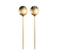 LuxurySP Servidores de ensalada, juego de 1, 2 piezas, 29,5 cm, acero inoxidable chapado en titanio (dorado)