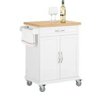 Luxus-Carrito de Cocina con Piso, Estantería de Cocina, Carrito de Servir de Bambú L66xP46xA91cm, FKW13-WN SoBuy ES
