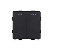 Luxus-Time Interruptor basculante de luz con marco de cristal, empotrable, interruptor basculante, color negro (módulo: interruptor de luz basculante de 2 vías, interruptor de conmutación)