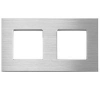 LUXUS-TIME Solo marco embellecedores de pared interruptores de luz para interruptores táctiles, interruptores de luz, enchufes, latas empotrables de aluminio en oro, plata, negro (2 capas, plateado y