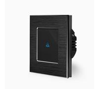 Luxus-Time Timbre táctil pulsador pulsador LED luz de control pulsador pulsador puerta de entrada de puerta de entrada en marco de aluminio en marco de cristal negro
