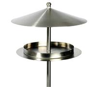 Luxus-Vogelhaus 11610 - Caseta para pájaros (Acero Inoxidable, con Soporte), diseño Circular, Color Plateado