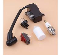 Luxuypon Bobina de encendido Interruptor de encendido y apagado Bujía Kit de bombilla para Husqvarna 235R 232R 232L 240RJ cortador de cepillo Trimmer 537038501