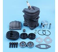 Luxuypon Cilindro Pistón Pan Cigüeñal Cojinete Junta Kit Para MCCULLOCH MAC CAT 335 435 440 338 438 444 Motosierra Nikasil Plateado