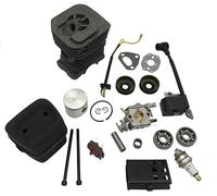Luxuypon Kit de bobina de encendido silenciador de pistón cilíndrico de 40 mm compatible con Hus-qvarna 142 141 137 136 piezas de repuesto de reconstrucción de motor de motosierra