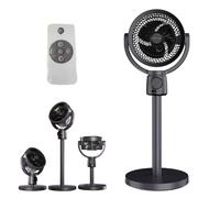 Luxvalu Fan,ColdBlast Adjustable Fan,Portable Rechargeable Usb Table F ans,3 in 1 Adjustable Pedestal & Tabletop F an with Remote,5 Speeds & 8h Timer,180° Wide-Angle Oscillation,for Home (Black)