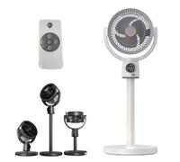 Luxvalu Fan,ColdBlast Adjustable Fan,Portable Rechargeable Usb Table F ans,3 in 1 Adjustable Pedestal & Tabletop F an with Remote,5 Speeds & 8h Timer,180° Wide-Angle Oscillation,for Home (White)