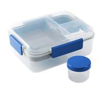 Luxvara Fiambrera 1600ML, Caja Bento Infantil Adultos con Compartimentos Hermetica Fugas Fiambrera Bento Lunch Box Sin BPA Microondas y Lavavajillas para Escuela, Trabajo, Pícnic, Viajes (Azul)